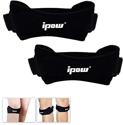 ipow Kniebandage, 2 Pack kompression Knieschoner Kniestütze Meniskus Patellasehnenbandage Kniegurt zum Arbeiten für Damen und Herren, Universal für Laufen, Wandern, Joggen, Sport, Volleyball, Crossfit