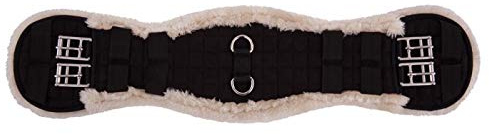 BR Premiere Sangle courte de dressage en fourrure anatomique avec peau d'agneau synthétique Longueur de la sangle de selle : 80 cm