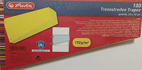 Herlitz Trennstreifen Trapez 230 x 120 mm (500 Stück, gelb)