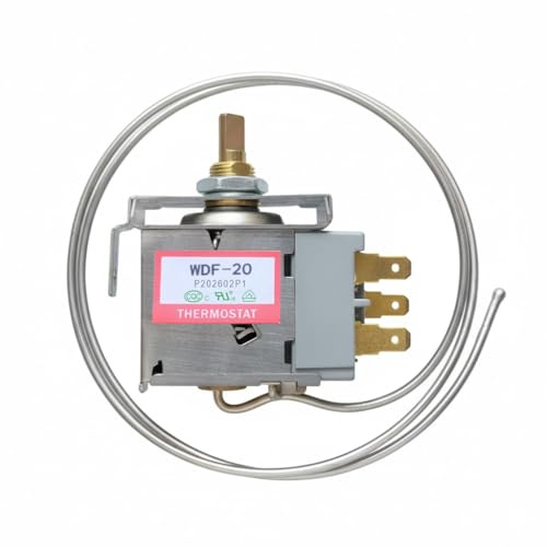 Mini Fridge Thermostat WDF-20, Temperature Control Replacement Repair Parts, Universal Thermostat Accessories for Fridge Only, Compatible with WDF-16/WDF-18/WDF-25, Stainless Steel Shell