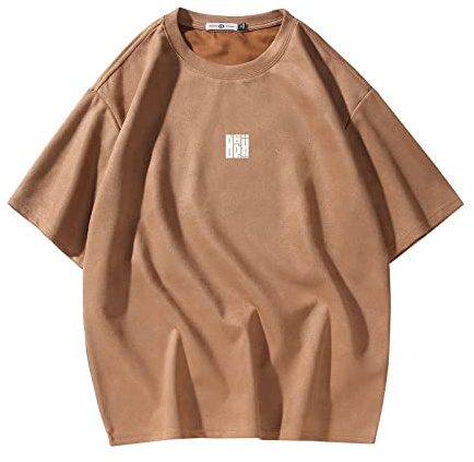 T-shirt à manches courtes pour homme Motif vagues japonaises Noir, Marron T3408, S