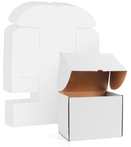RLAVBL Boite Carton Expédition 20.3x15.3x15.3 cm, Lot de 25 Boites Carton en Blanche