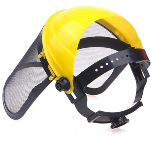 Lipfer Stainless Steel Garden Grass Trimmer Safety Helmet Hat with Full Face Mesh Protective Mask for Brush Cutter Forestry Protection