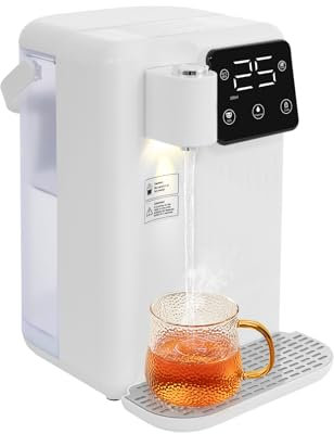 Distributore di acqua calda 2200 W con serbatoio da 3 l rimovibile e filtro dell'acqua, acqua calda in 3 secondi (25 – 99 °C), design notturno, sicurezza bambini, touch screen