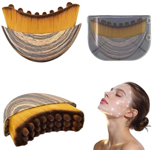 Cepillo de contorno linfático para la cara, 2 piezas cepillo de drenaje linfático, cepillos secos para cara, cepillos de masaje para cuello