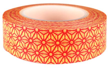 Wrapables Colorful Patterns Japanese Washi Masking Tape - Orange Starry Flower
