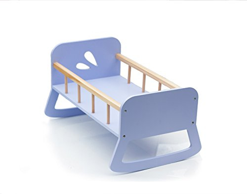 MOOVER Toys - LINE - großes Puppenbett - Holz Puppenwiege in Farbe: lila - Dolls Cradle Light Purple