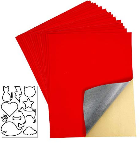 Selbstklebende Samtbögen, selbstklebende Samt-Beflockung für Schmuck, Schubladen, Bastelarbeiten, Stoffabziehaufkleber, Rot, 20 Stück