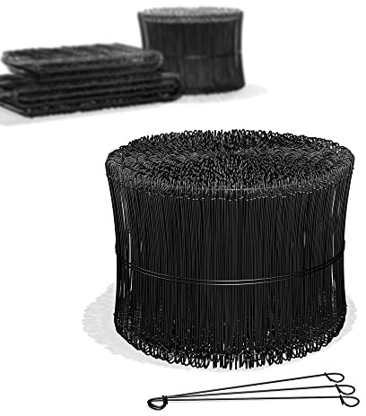 Heimfleiss® Attache fer, fil à béton 1,4 x 100-300 mm (1000 pcs.) - Fil d'attache gainé de PVC - Attache fil fer, fil à rouler pour perceuse & pince à rouler - Fermetures pour sacs métalliques