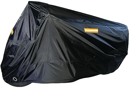 PMK Grupo - Housse Protection pour Moto imperméable 190T | Couverture Universelle scotter résistant aux poussière Pluie Vent Soleil - Bâche avec Trou antivol | 220 cm Taille M