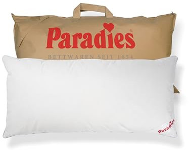 PARADIES Dreikammer-Kopfkissen 40x80 cm - 100g + 440g - Abbie fest Bio - festes Daunenkissen 40x80 mit RDS zertifizierten Gänsefedern und Daunen
