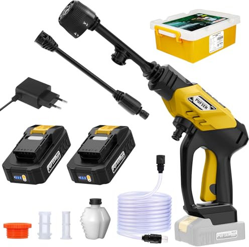 PUFIER Akku Hochdruckreiniger, 20V Akku Druckreiniger Max 30 Bar Druck mit 2 Batterien, Schnurloser Tragbarer Mini Hochdruckreiniger Akku für Auto/RVs/Boote/Teppich (Deutsches E-Handbuch)