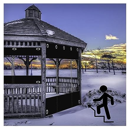 Tear-Resistant Transparent Tarpaulin Thicken，Zipper door transparent tarpaulin，with Eyelet Waterproof PVC Soft Glass，for Greenhouses, Patio, Garages Tent Side Panels (Size : H2.6xW7m/H8.5xW22.9ft)