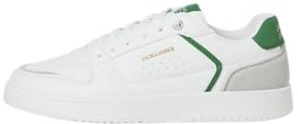 JACK & JONES Herren JFWEALING PU NOOS Sneaker, White/Detail:Trekking Green, 41 EU