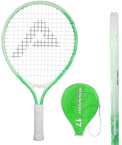 AMA SPORT Kids Tennis Racket for Junior Toddlers Starter Kit 17-25 for Girls and Boys - 4 Color Kids Tennis Rackets Age 2-12 with 420D Nylon Shoulder Strap Bag
