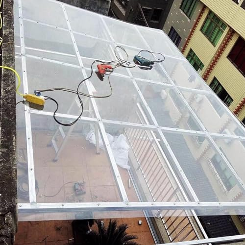 FENGSHOUU 2mm Polycarbonate Roofing Sheet,Greenhouse Sheets,UV Protection Rainproof Roof Cover,Impact Resistant Shatterproof,for Outdoor Canopy Carport Cold Frame,Easy to Bend (5.97x6.56ft)