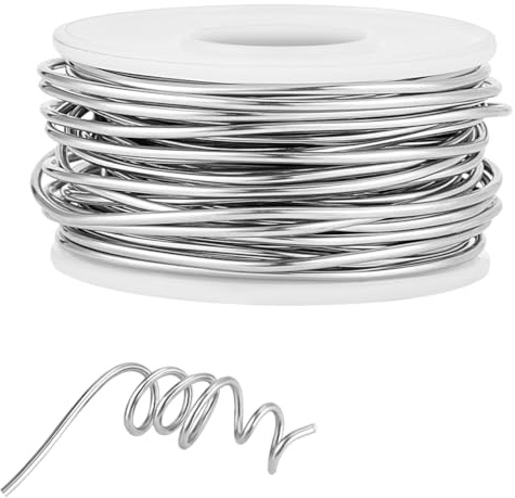 AHANDMAKER 10 m di filo per la creazione di gioielli, 15 gauge(1,5 mm) in acciaio inox 316, morbido filo in acciaio inox, per modellare, fai da te, fai da te