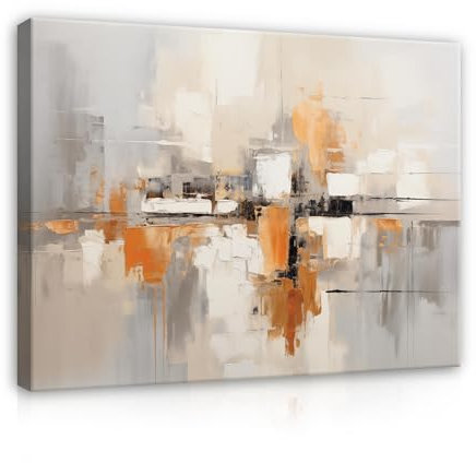 WallArena - Cuadros en lienzo - Arte abstracto beige - 120 x 80 cm cuadros en lienzo - Cuadro sobre lienzo - Mural XXL grande murales para sala de estar, dormitorio, salón, moderno