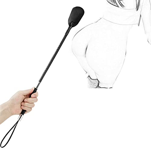 Frusta Fustigatore Erotico Raccolto in Pelle Cavallo Sesso Bondage Sculacciata Frustino da Equitazione Pagaia Lunga Gioco di Ruolo Flirtare Erotico Gioco di Ruolo Schiavo Giocattolo Sessuale - 46 cm