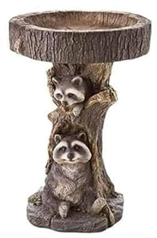 Kissmii Bassin d'eau tendance et mignon en résine, nichoir à oiseaux en résine pour extérieur, bain d'oiseaux, décoration pour la cour de jardin en plein air B