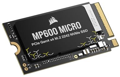 Corsair MP600 Micro 1TB M.2 NVMe PCIe x4 Gen4 SSD – M.2 2242 – Bis zu 7.000MB/Sek. Sequentielles Lesen – Hohe Dichte 3D TLC NAND – Kompatibel mit Lenovo Legion Go und Dünne Notebooks – Schwarz