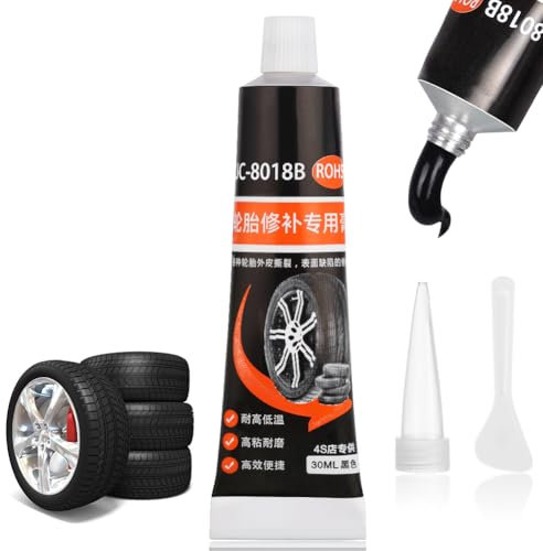 flintronic Tyre Repair Glue, 30ml Black Instant Car Tire Repair Glue, Puncture Repairs glue, Adhesive Rubber Glues for Tyres, Strong Rubber Cement Sealant for Car, Motorcycle (Style B)