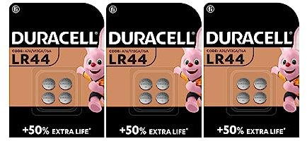 12X Duracell LR44 (3 Blister Da 4 batterie) 12 Pile (A76/V13GA/76A)
