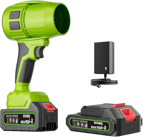 Seese Pro Souffleur Aspirateur Électrique sans Fil - Portable, 35000 RPM Ultra Puissant, 40 Minutes d'Autonomie, Léger pour Jardin, Cour, Feuilles, Pelouse (Green,1 Batterie)