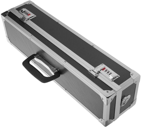 ROMISBABA Estuche Profesional para Cuchillos de Cocina con Cierre de Combinación Doble, Caja Rígida de Aluminio Negro con 8 Ranuras y Asa Integrada para Cocinas y Actividades al Aire Libre