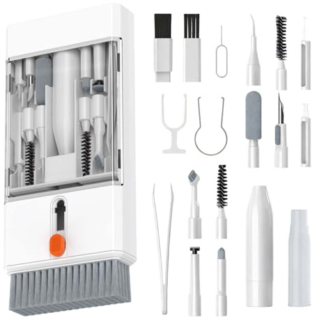 Hnonoxy 22 en 1 Kit de Nettoyage Clavier, Kit Nettoyage Electronique, Keyboard Cleaner avec Brosse, Kits Nettoyages Multifonctionnelle pour Ecouteurs,Téléphones, Laptop, Caméra, Blanc