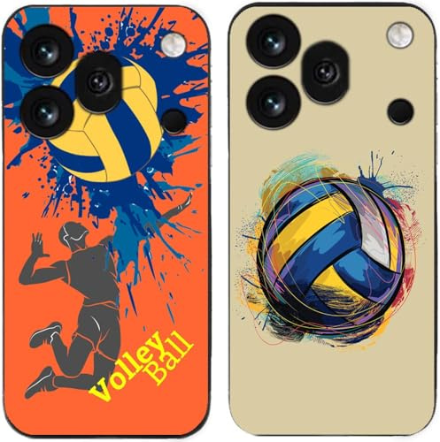 Fodral för Honor 600 Pro, cool volleyboll tryckt hållbar nedbrytbar TPU silikongel tunn baksida telefonfodral, 2 st per paket