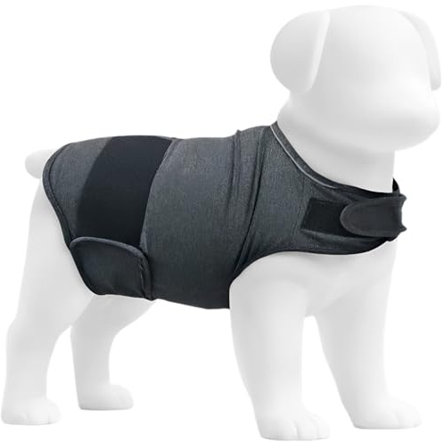 XL hund ångestlindrande skjorta, justerbar lugnande väst wrap för separation, mjukt tyg hund ångestrock jacka, grå, passar 26–45 kg hundar