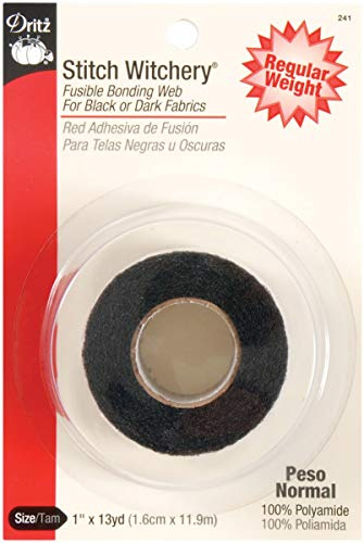 Dritz 241 Stitch Witchery, Regular Weight, 1-Inch X 13-Yards, Black