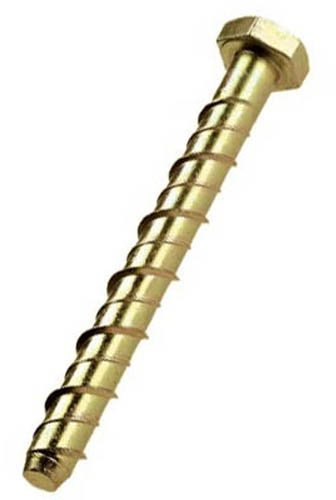 Merriway BH03043 Concrete/Masonry Screw Anchor Hex Head Bolt, M6 x 75mm (1/4 x 3 inch) - Pack of 10