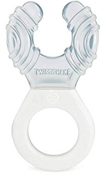 Twistshake Anneau de Dentition pour Bébé Refroidissant à l'eau – 100% Silicone de Qualité Alimentaire – Doux et Durable – Essentiels du Nouveau-né – Sans BPA – Blanc