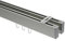 Interdeco eckige Innenlauf-Gardinenstangen (Deckenbefestigung) Edelstahl Optik/Chrom 2-läufig Typ 10212817, 240 cm