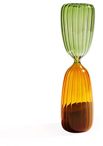 Ichendorf Milano Clessidra Verde/Ambra | Collezione Times | H 25 cm| Vetro Borosilicato | Fatto a Mano