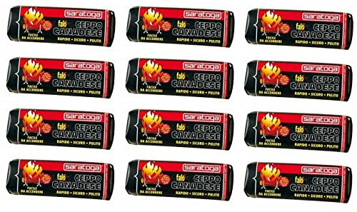 TRONCHETTO SARATOGA GR 1100 STOK ACCENDIFUOCO CEPPO CAMINO STUFA -- 12 PZ