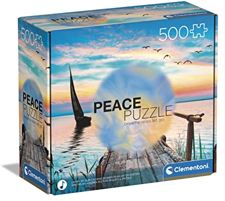 Clementoni - 35121 - Peace Puzzle - The Lake - 500 pezzi - Made in Italy, puzzle adulti 500 pezzi, puzzle paesaggi, puzzle rilassanti, divertimento per adulti, Multicolore