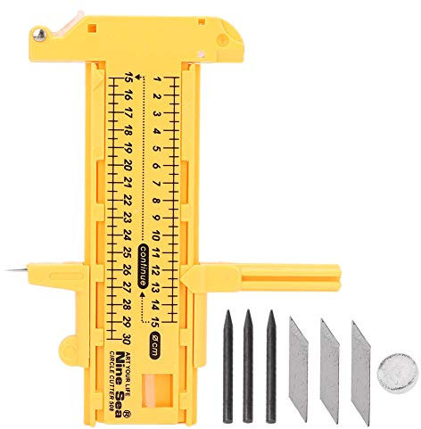 NIKOU 10-300mm Haute Qualité Jaune PVC Plastique Compas Réglable Cercle Cutter Outil De Coupe