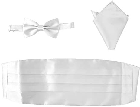 GALPADA 3st M?nner Fliege Kummerbund Kariert Herren- Taschentuch Fliege Für M?nner Anzüge Für Männer Fliege Set Mit Kummerbund Cumberbund Herrenanzüge Hemd Mann Kleid Einstecktuch Weiß