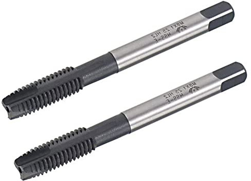 TA-VIGOR 2 Stück M8 x 1,25 Spiralspitze Gewindebohrer Maschinengewindebohrer mit H2 Toleranz JIS Standrad, Hochgeschwindigkeitsstahl TICN beschichtetes Gewindefräser (runder Schaft mit quadratischem