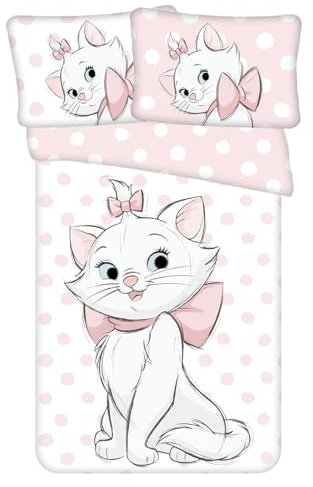 Jerry Fabrics Disney Cat Marie Aristocats Baby Bettwäsche 100 x 135 cm