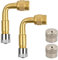 Litinliv Tyre Valve Extension, 2Pcs Valve Extension 90 Degree, Valve Extenders Valve Stem Adapter with 2 Metal Caps, Brass Air Tire Stem Extension for Car Motorcycle Bike Truck RV's Scooter