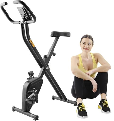 TREX SPORT Heimtrainer Fahrrad klappbar TX-320XB FLIX | Hometrainer Fahrrad | Pulssensoren, 5 Sitzhöhen, 100 kg belastbar