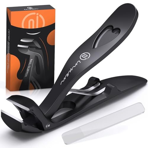 Winkelkopf Nagelknipser für Dicke Fußnägel, Ergonomischer Nagelknipser Set für Dicke Nägel, Groß Nail Clipper Nagelzwicke Zehennagelknipser Fingernagel knipser mit Auffangbehälter für Senioren Männer