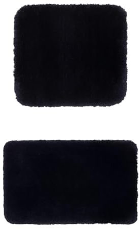 Gözze Badteppich Deluxe 2er Set, 50x45 cm + 60x100 cm, Farbe: Graphit