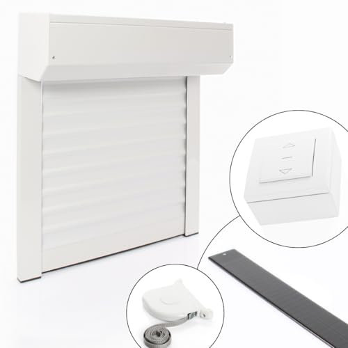 Volet Roulant Manuel Sangle Ajustable en Aluminium h100 x l80 cm- Coloris Blanc- Montage Facile , Pour Fenêtre