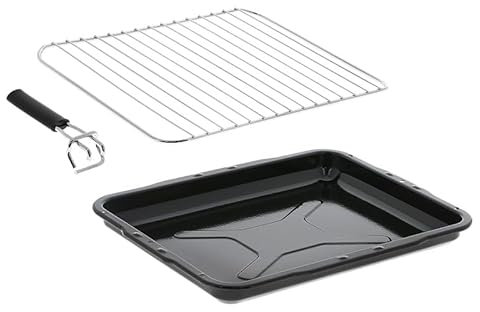 Masterpart Oven Cooker Grill Pan Kit 390mm x 300mm Tray Wire Grid Rack Handle To Fit New World Cookers & Ovens