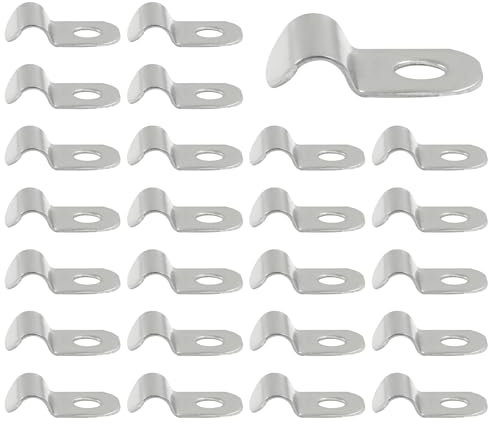 Cjueiom Lot de 25 clips de tuyau en acier inoxydable, 4 mm, sangles de conduit en forme de U pour une gestion sécurisée des câbles et une fixation de tuyau, supports de montage antirouille pour EMT